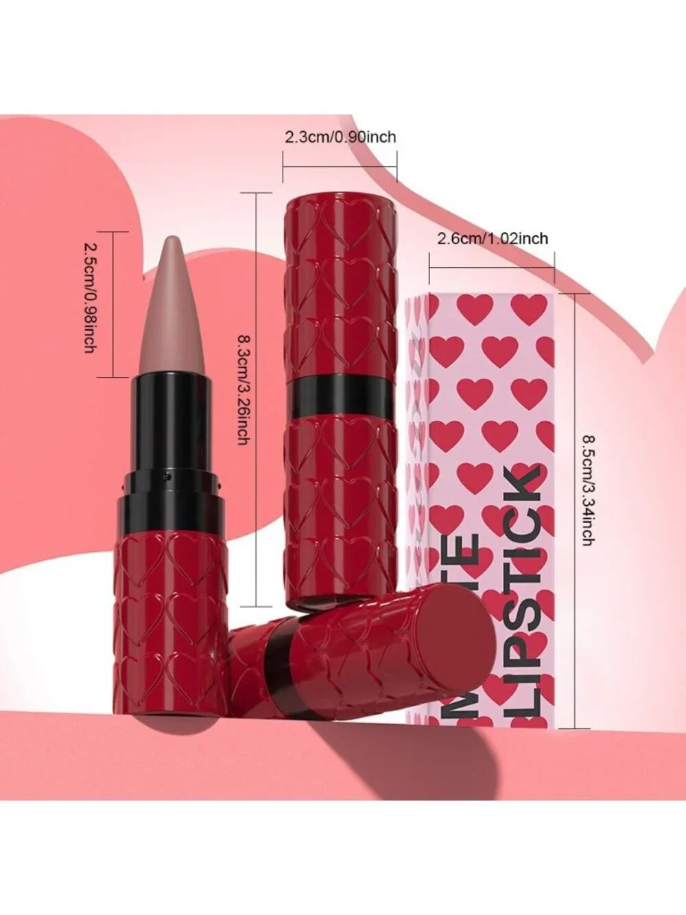 Women 1Pcs-C03 Real Nude Shimmery Metallic Cone-Tip Glitter Lipstick Lip Liner